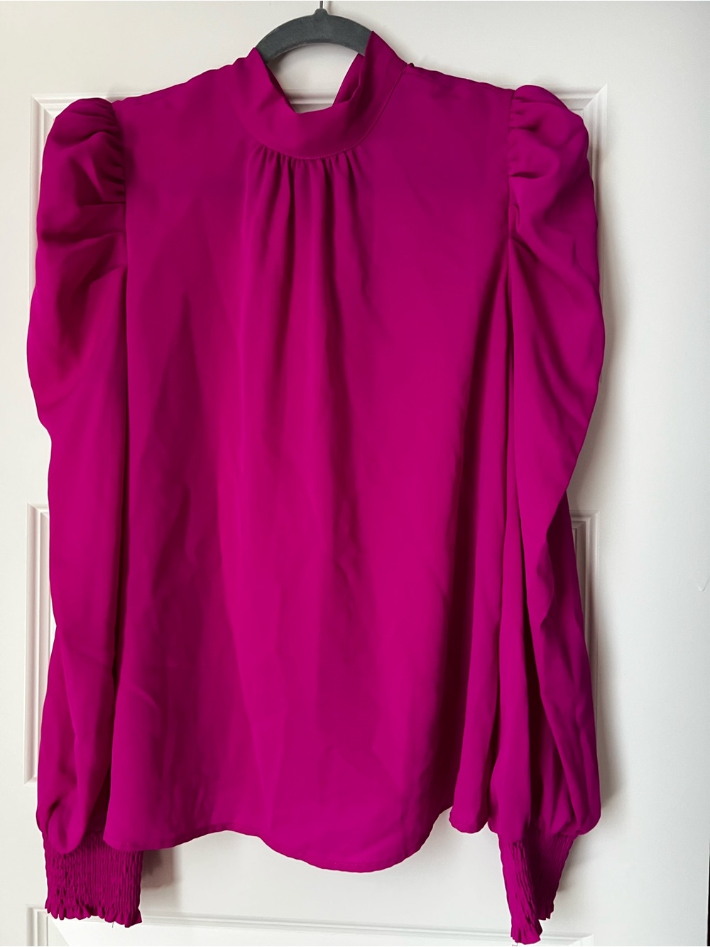 Jealous Tomato Women's Bow Mock Neck Billowy Blouse